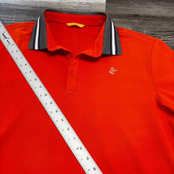 Louis Castel Orange Gray Mens XL 1/4 Button Performance Golf Stretch Polo Mens - Picture 10 of 10